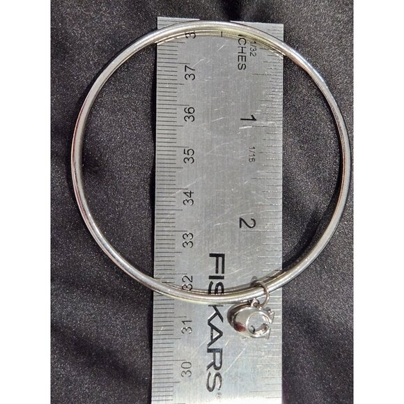 Coach Signature Silver-Tone C Charm Bangle Bracelet - Picture 4 of 4